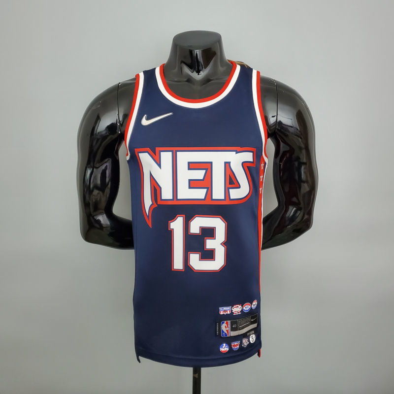 2022 75th Anniversary Harden #13 Nets City Edition Royal Blue NBA Jersey S-XXL