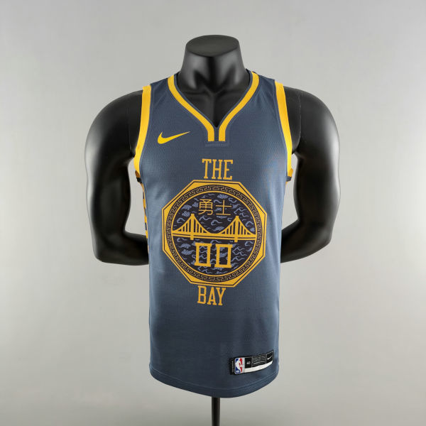2018 KUMINGA#00 Golden State Warriors Grey NBA Jersey S-XXL