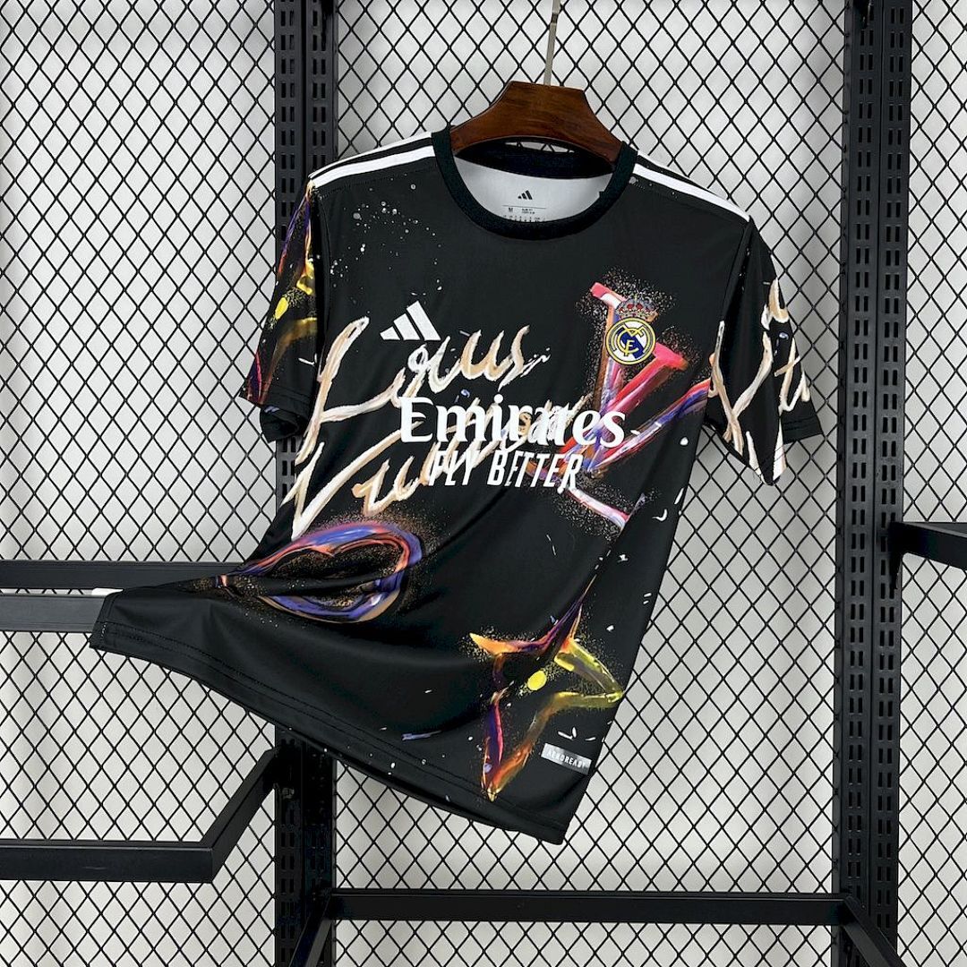 Real Madrid 2025/26 Louis Vuitton Joint Edition Black colorful version Jersey