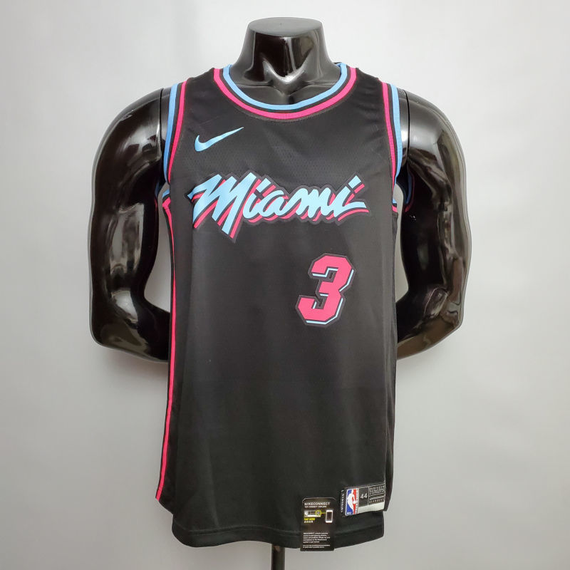 WADE #3 Miami Heat V-neck black NBA jersey Size XS-XXL