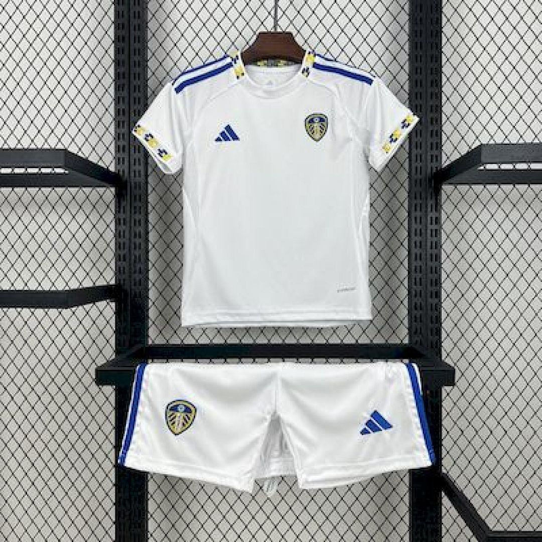 Leeds United F.C. 2025/26 Home Jersey Kids Kit