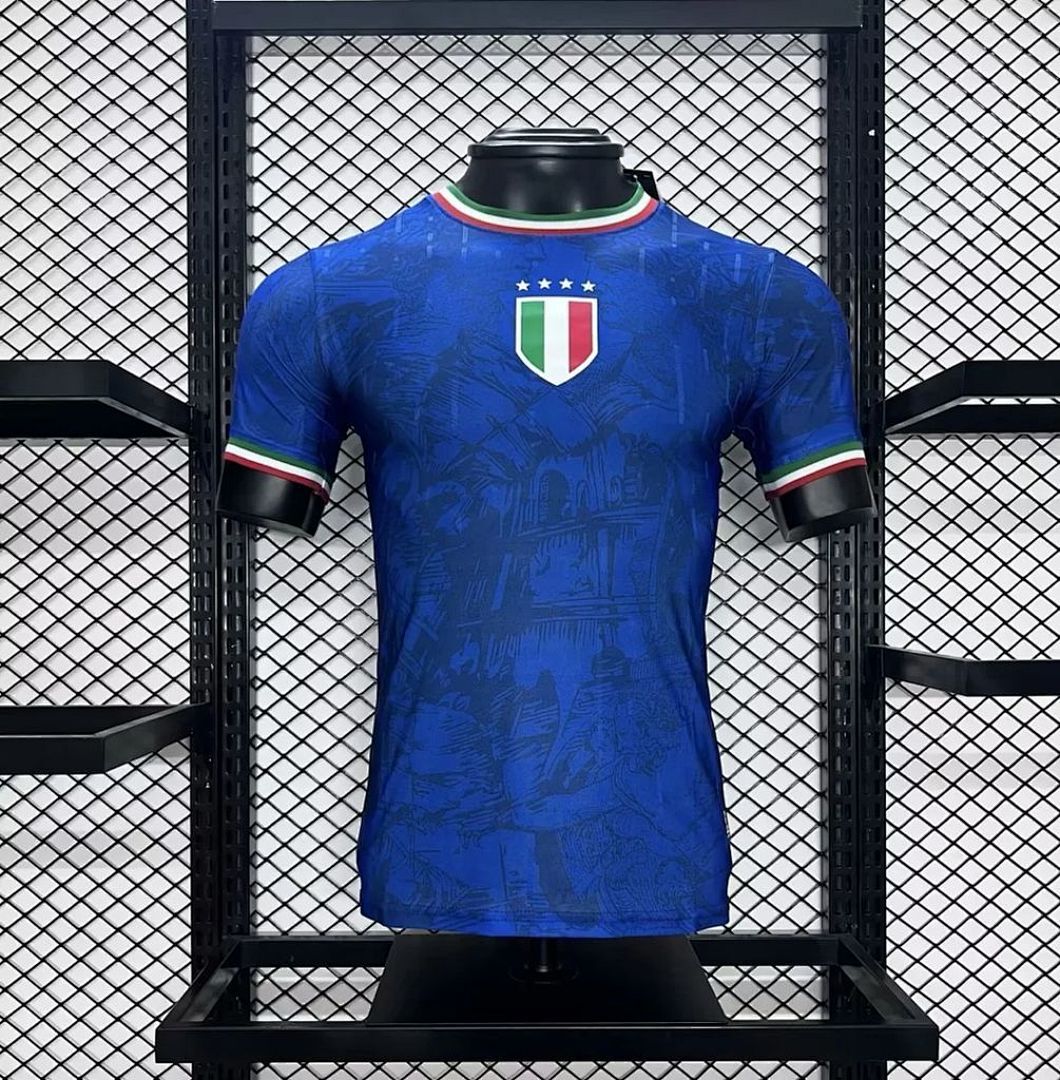 Italy 2024/25 Euro Blue co-branded version Jersey Player Version S-XXL