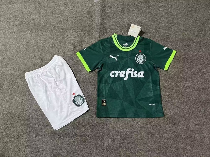 23-24 Palmeiras Home Kids Soccer Jerseys Yupoo