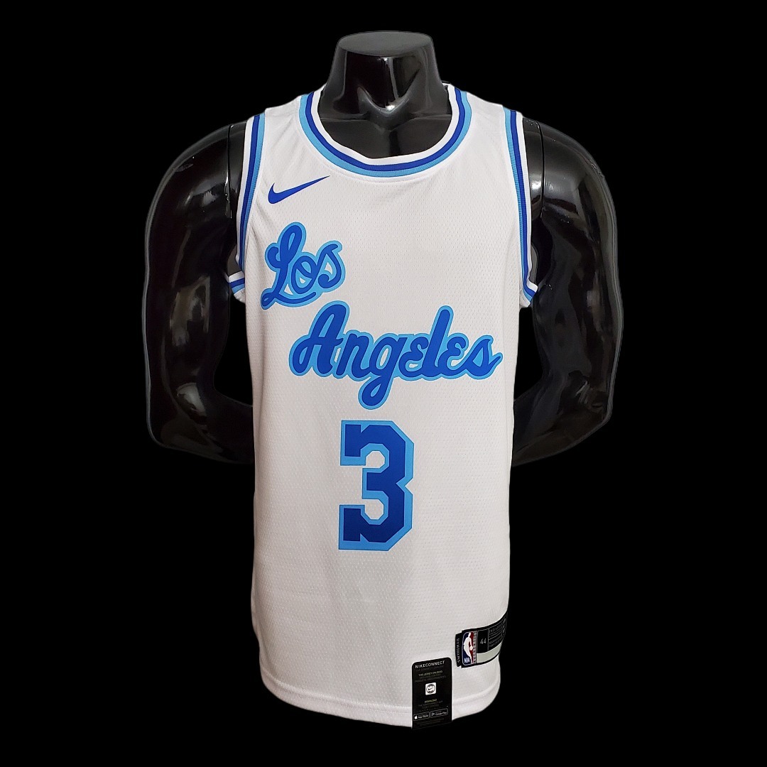 Retro night DAVIS #3 Lakers White NBA jersey Size:XS-XXL Nike connect recognition