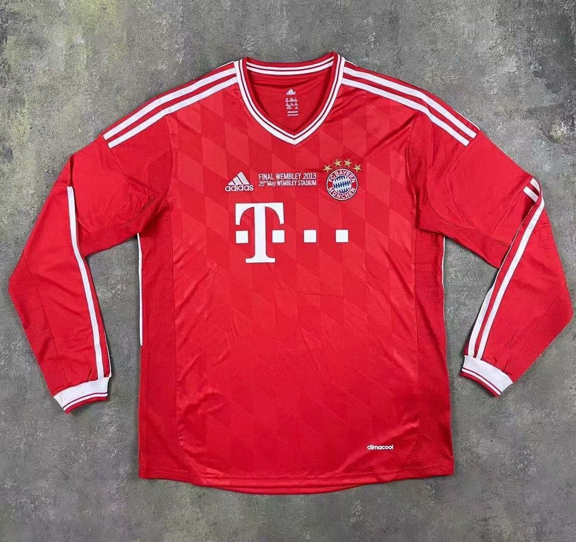 2013-14 Bayern Home Retro Long Sleeve Soccer Jerseys Yupoo