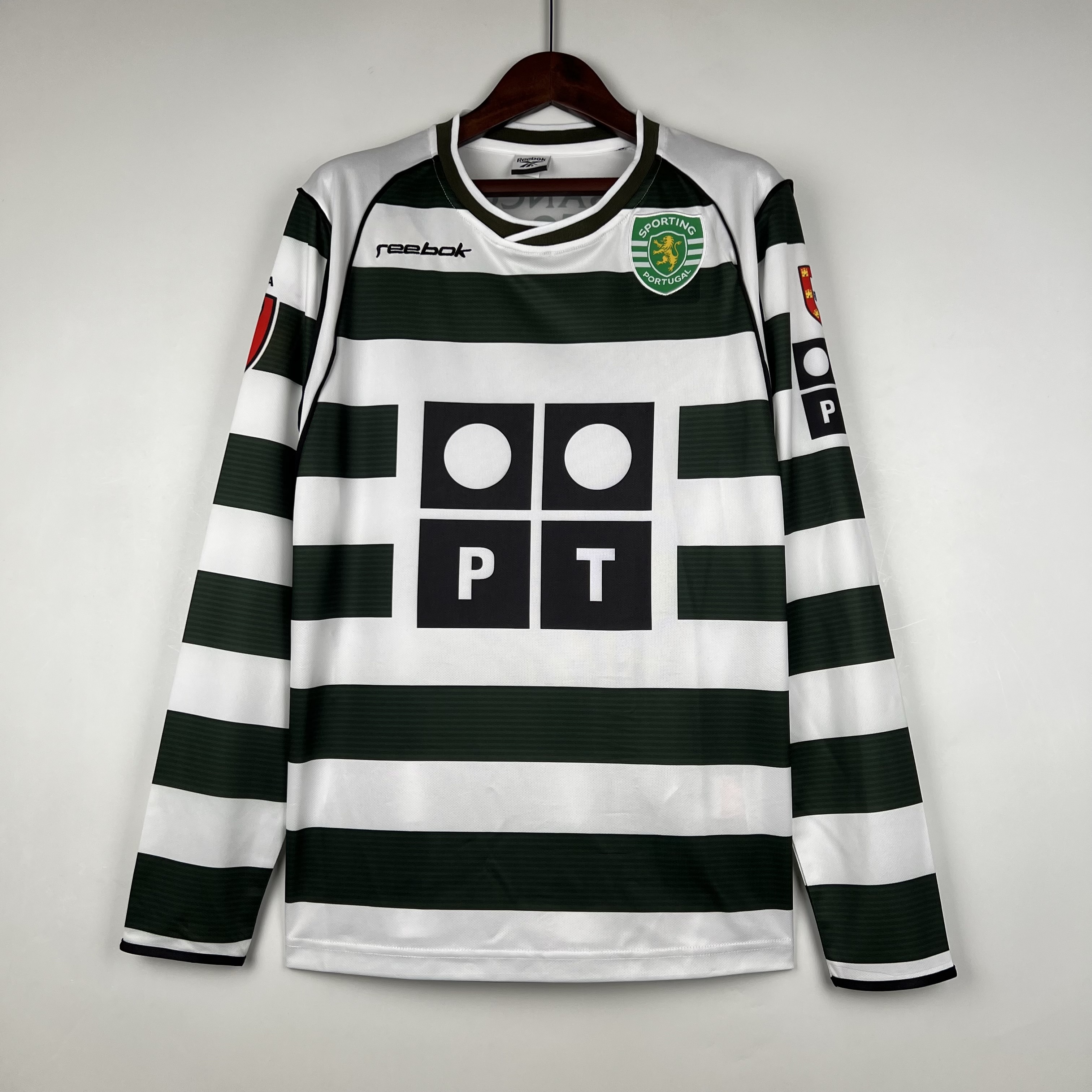 01-03 Sporting Lisbon Home Retro Long Sleeve Soccer Jerseys Yupoo