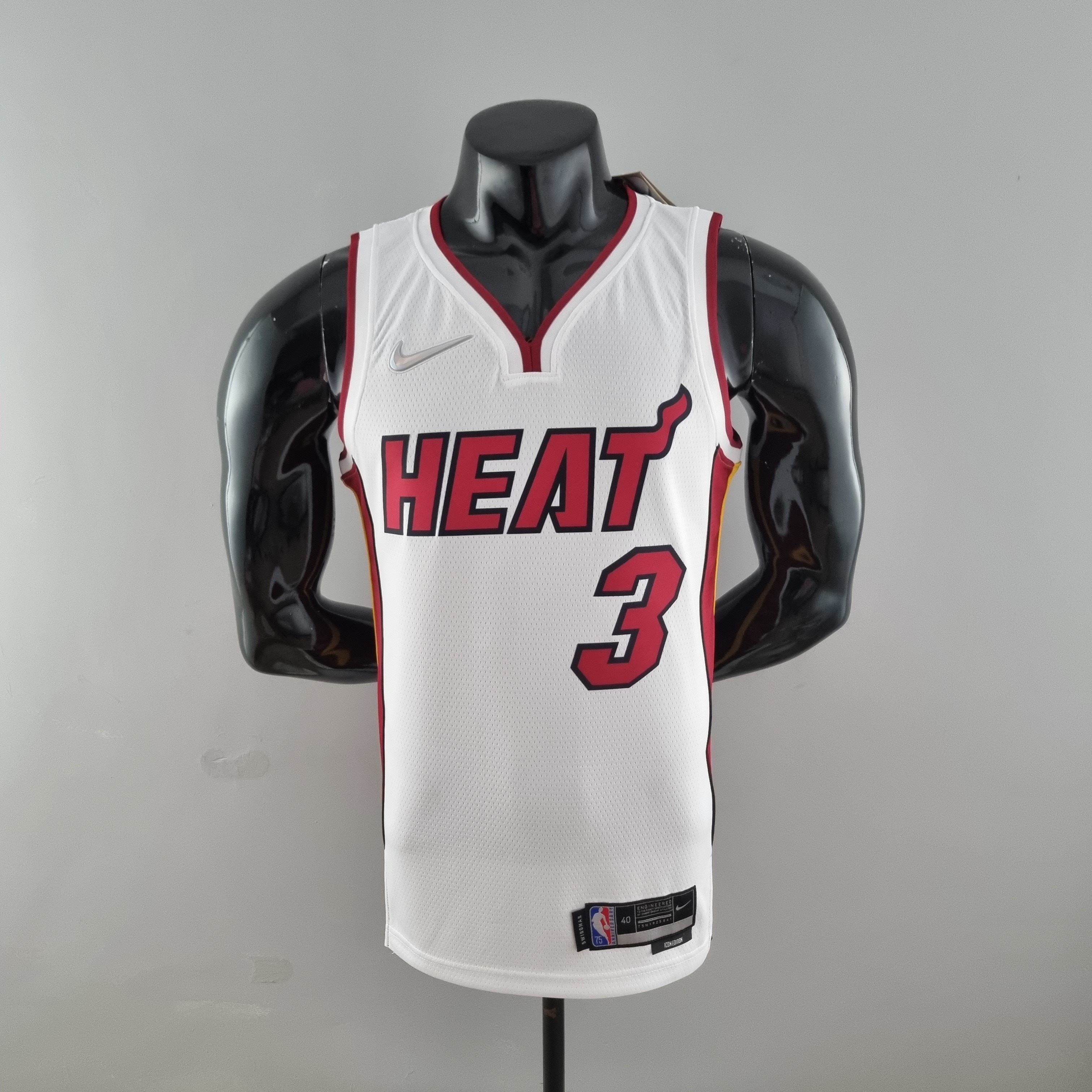 75th Anniversary Miami Heat WADE #3 White NBA Jersey S-XXL