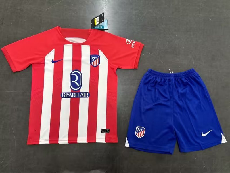 23-24 Atletico Madrid Home Kids Soccer Jerseys Yupoo