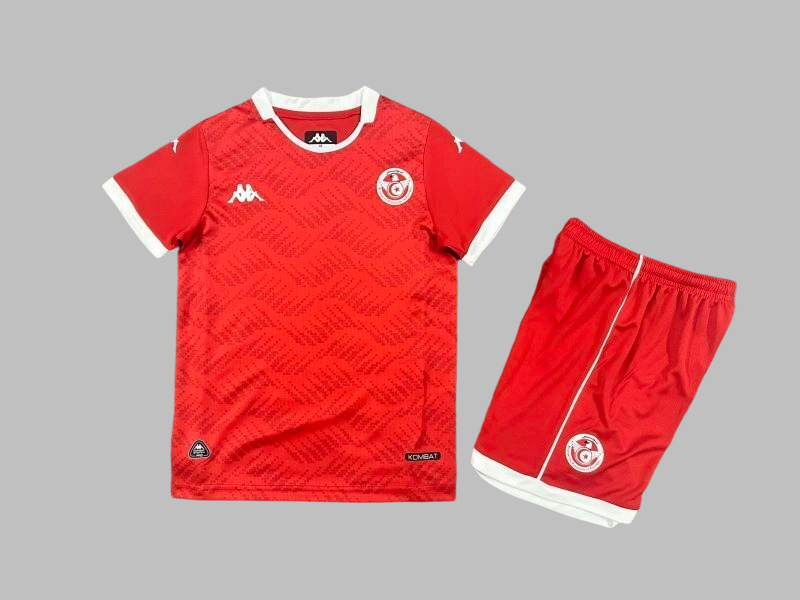 25-26 Tunisia Home Kids Cheap Soccer Jerseys Yupoo