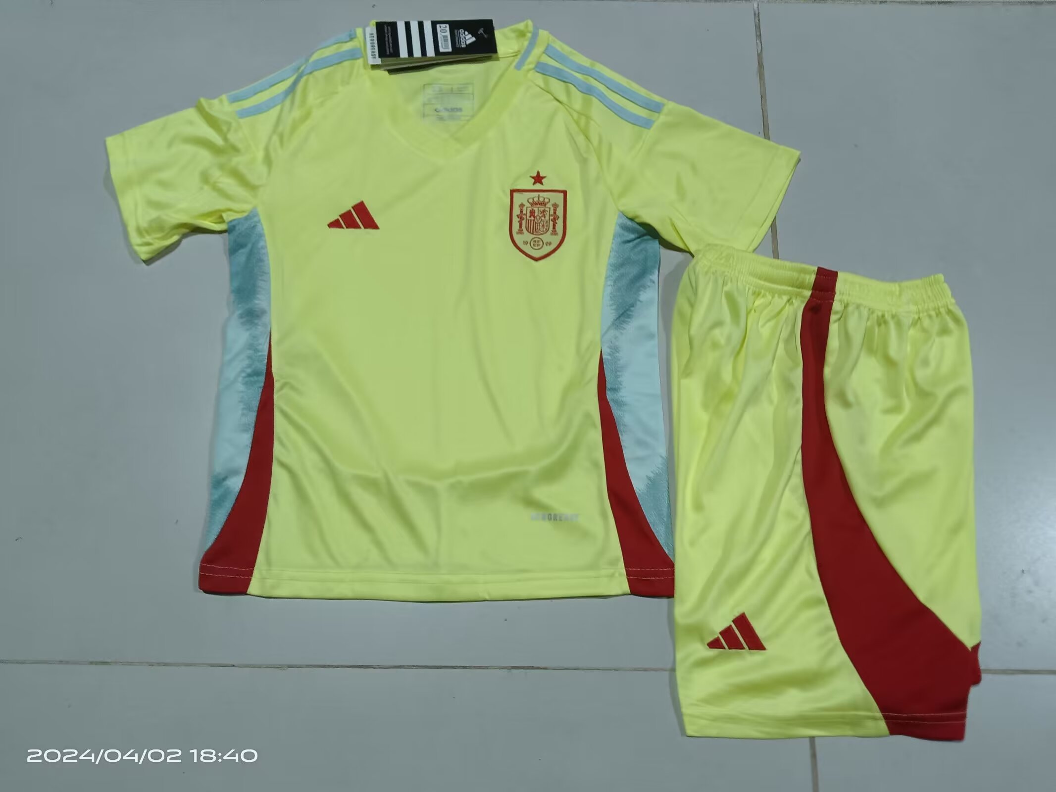 2024 Spain Away Kids Soccer Jerseys Yupoo