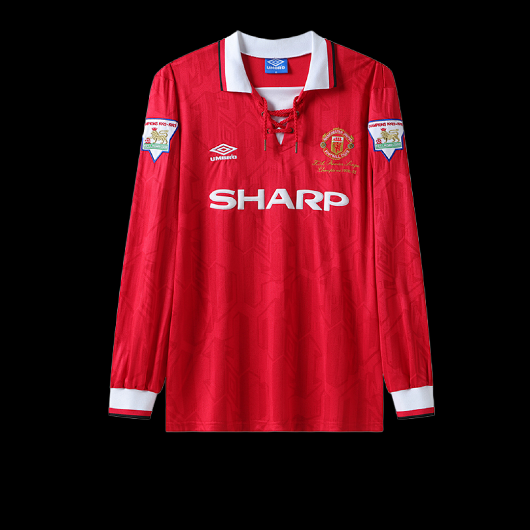 Retro 92/93 Manchester United Champion Home Long sleeve S-XXL