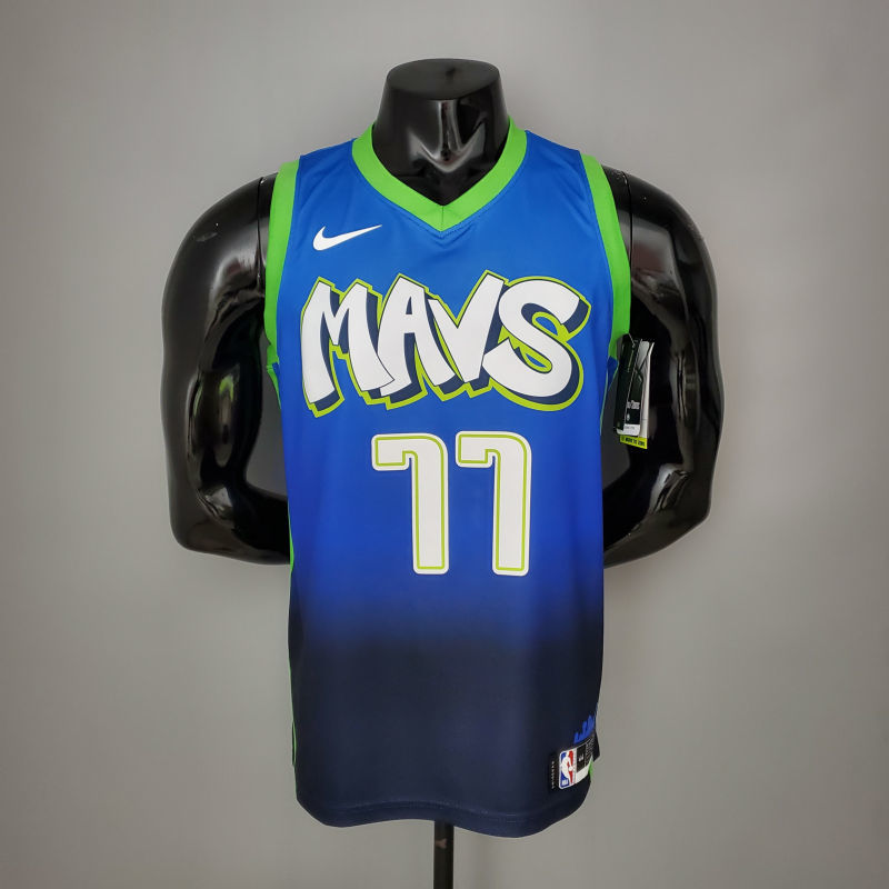 DONCIC#77 Dallas Mavericks blue idol NBA jersey Size S-XXL