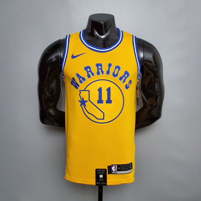 Retro version THOMPSON#11 Golden State Warriors yellow NBA jersey S-XXL