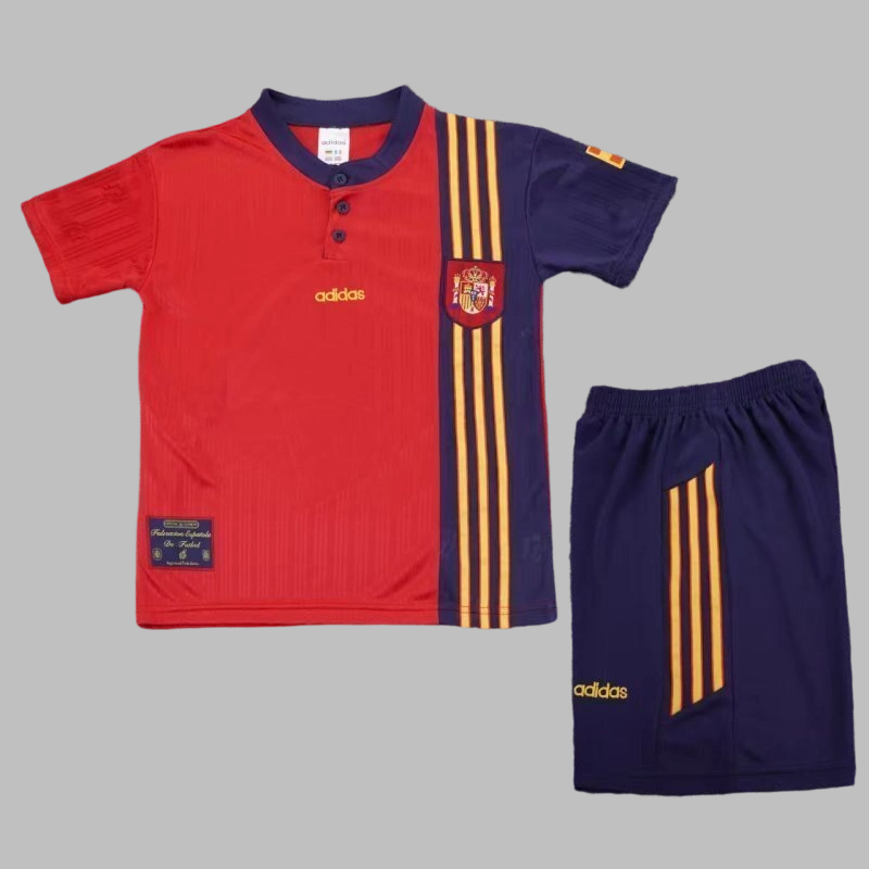 1996 Spain Home Kids Cheap Soccer Jerseys Yupoo