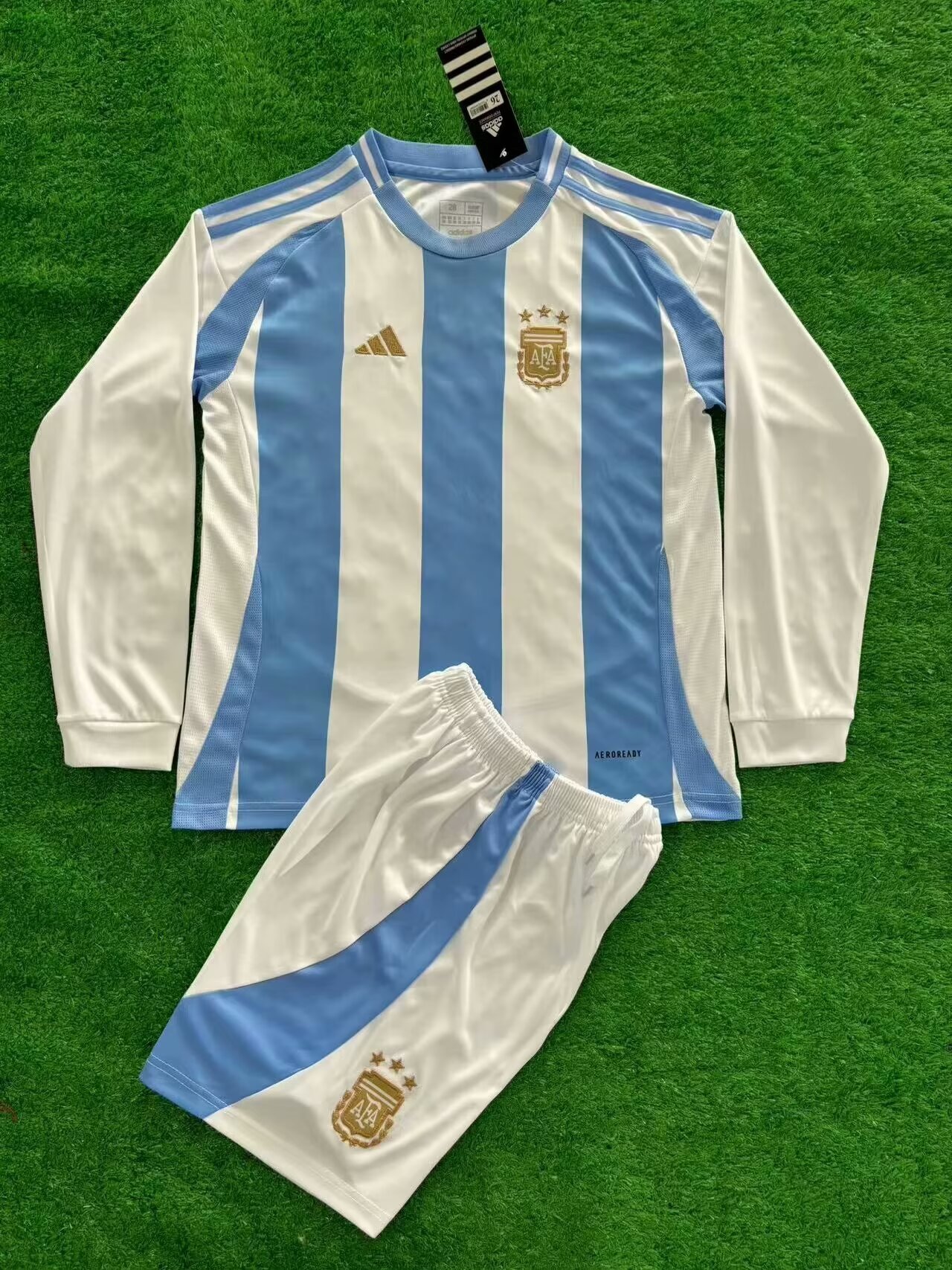 2024 Argentina Home Kids Long Sleeve Soccer Jerseys Yupoo