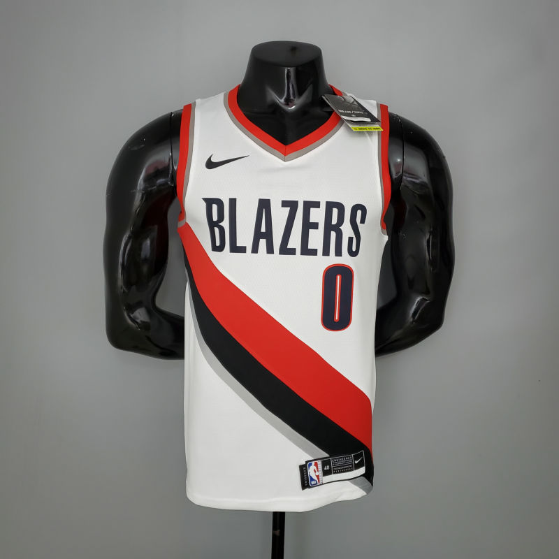 2021 LILLARD#0 Trail Blazers Home White NBA Jersey S-XXL
