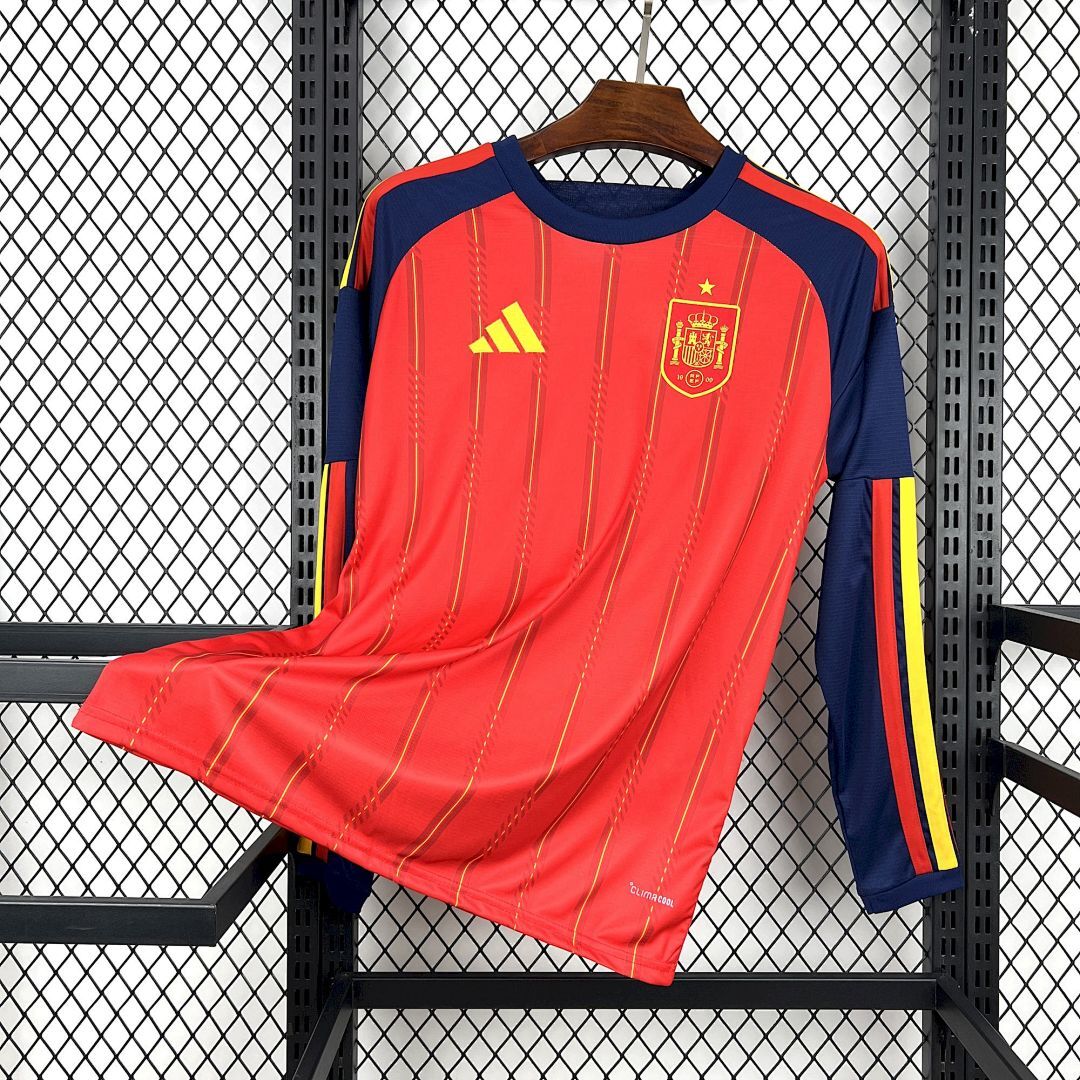Mens Spain 2026 World Cup Home Long Sleeve Jersey españa