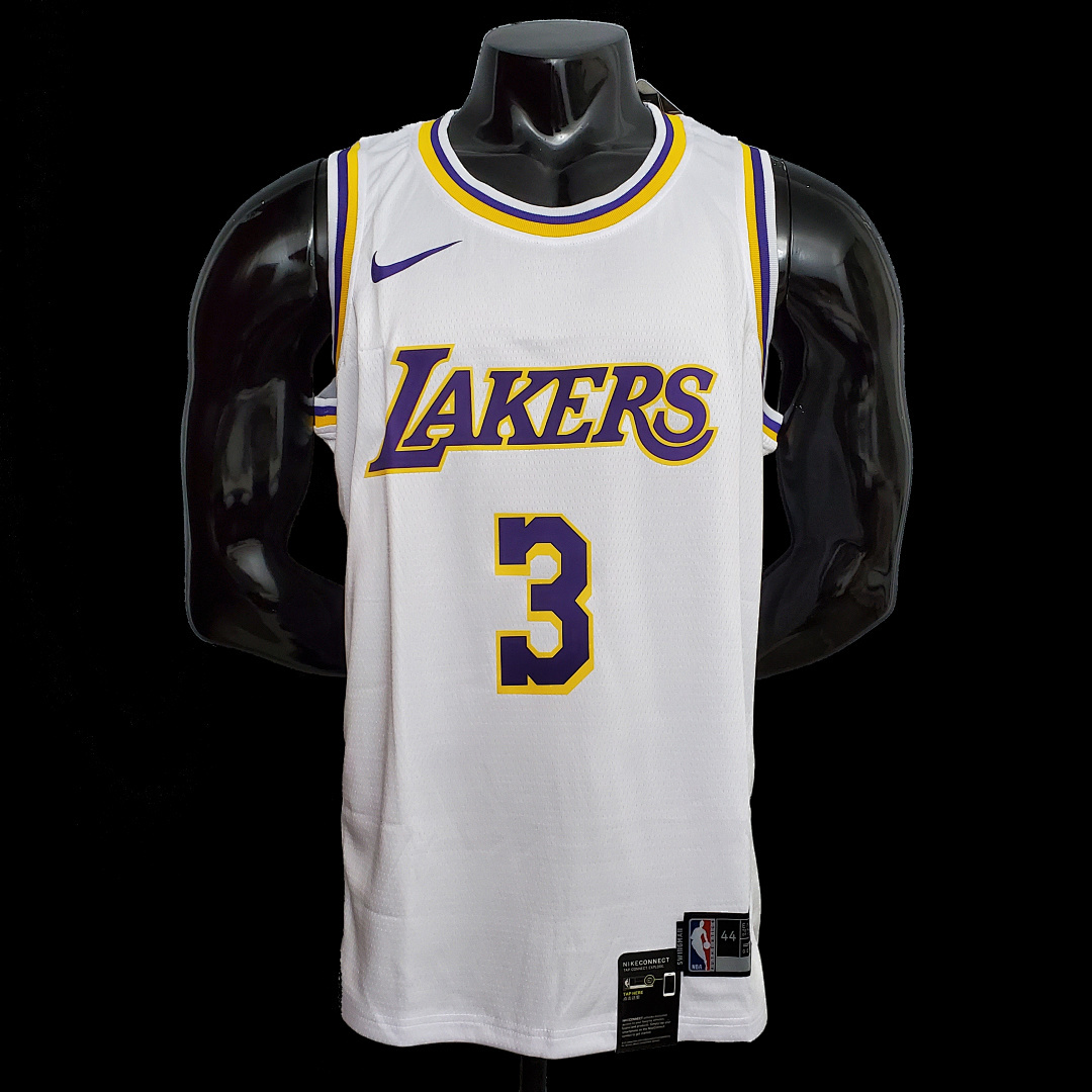DAVIS #3 Lakers Round neck white NBA jersey SizeXS-XXL Nike connect recognition