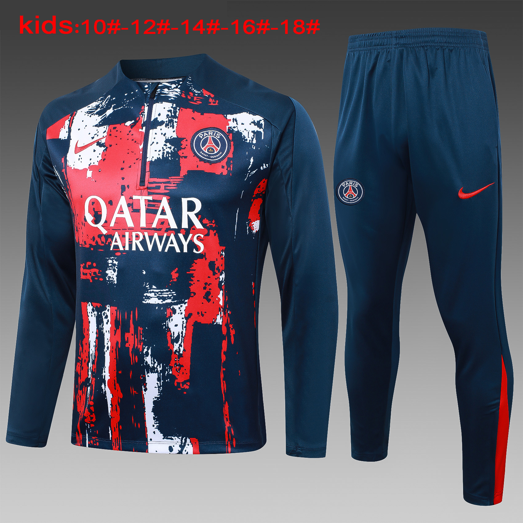24-25 Paris Kids Long Sleeve Training Suit Yupoo