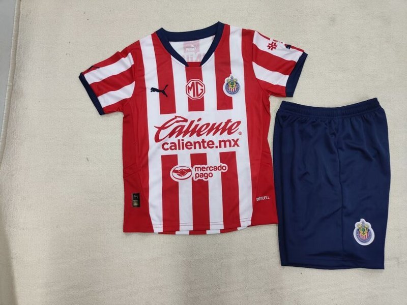 24-25 Chivas Home Kids Soccer Jerseys Yupoo
