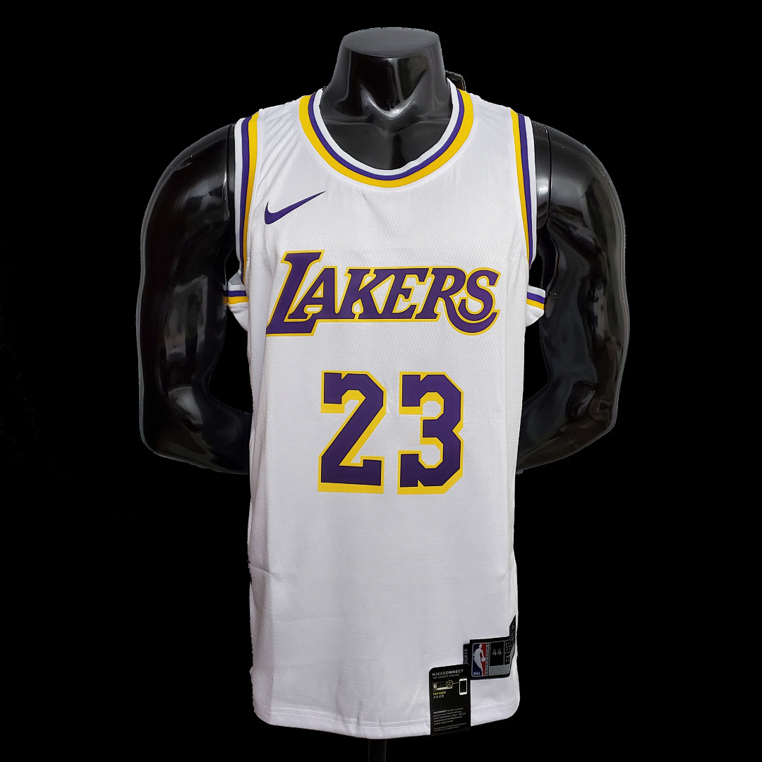 James #23 Lakers Round neck white NBA jersey SizeXS-XXL Nike connect recognition