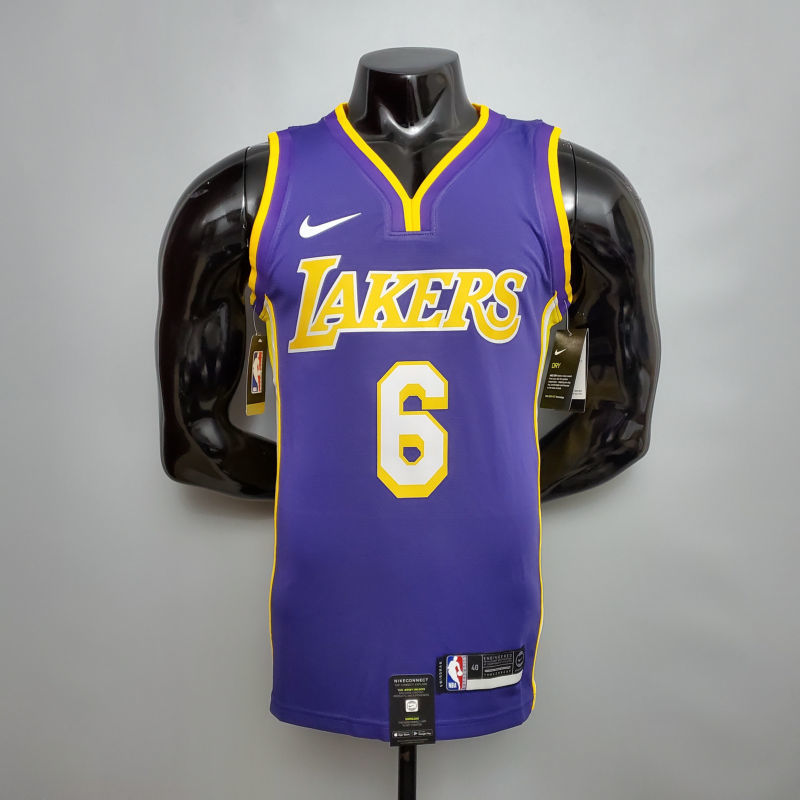 James #6 Lakers purple NBA jersey Size XS-XXL