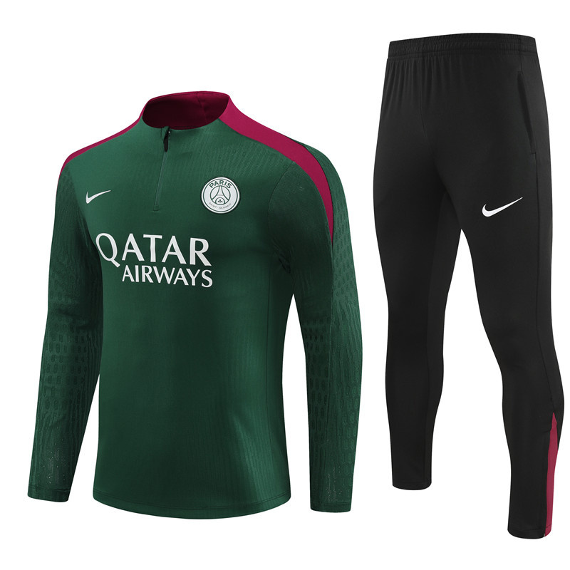 24-25 Paris Green Player Version Long Sleeve Training Suit Yupoo