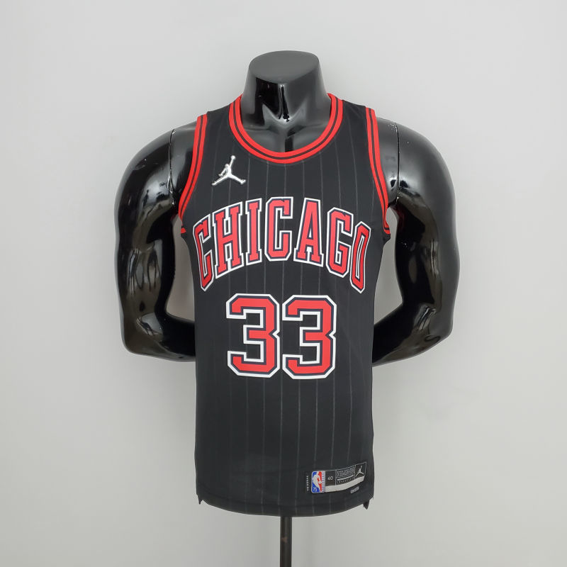 75th Anniversary Pippen#33 Bulls Flyers Black NBA Jersey S-XXL