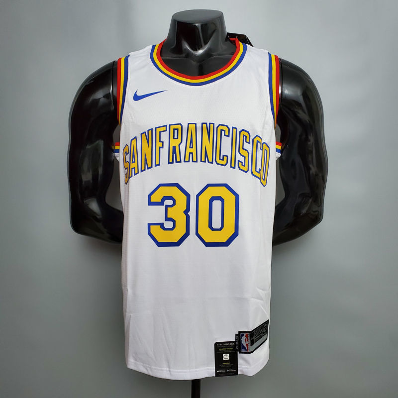 Curry #30 Golden State Warriors Retro white NBA jersey Size XS-XXL
