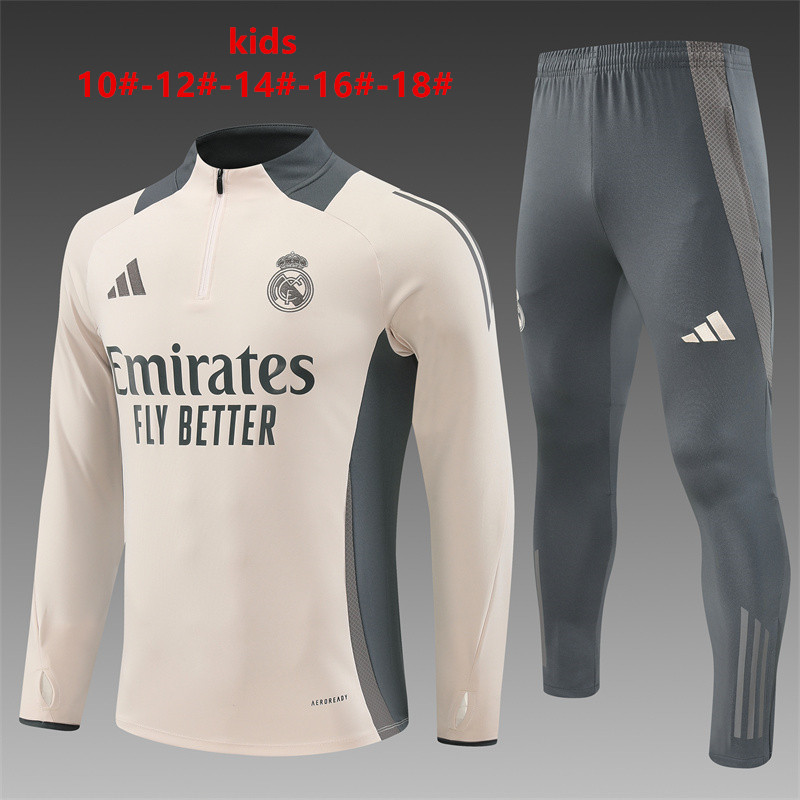 24-25 Real Madrid Kids Long Sleeve Training Suit Yupoo