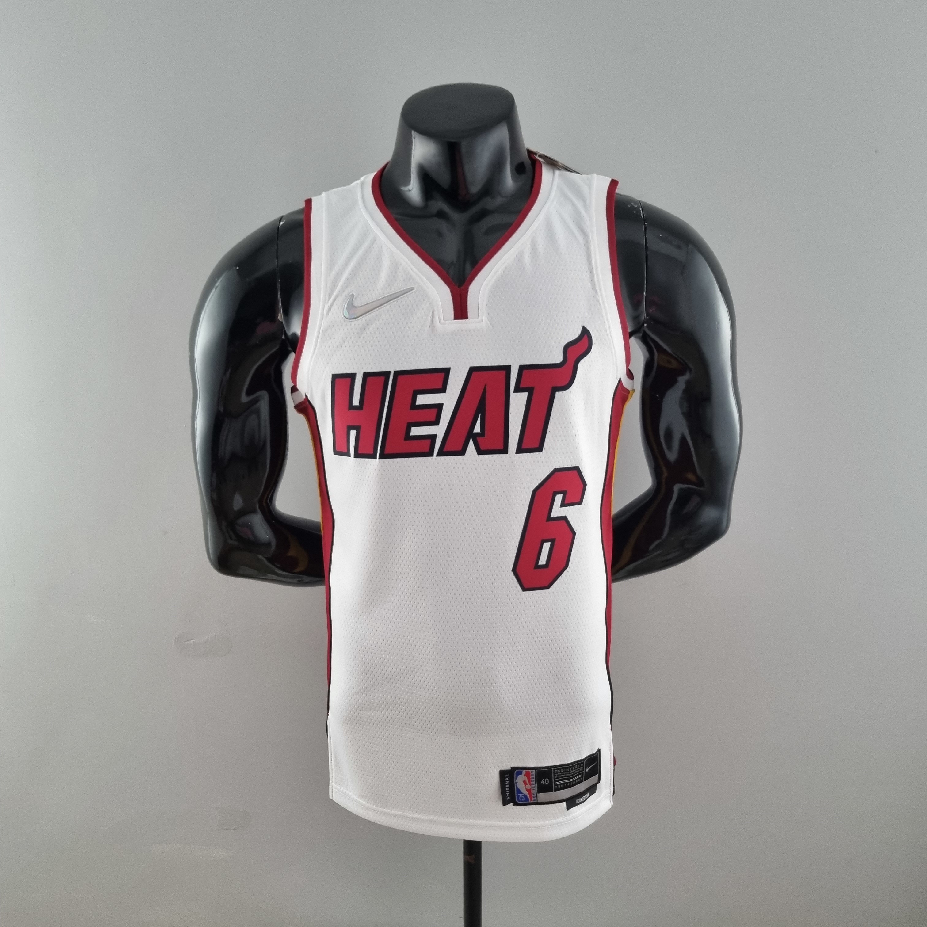 75th Anniversary Miami Heat JAMES #6 White NBA Jersey S-XXL