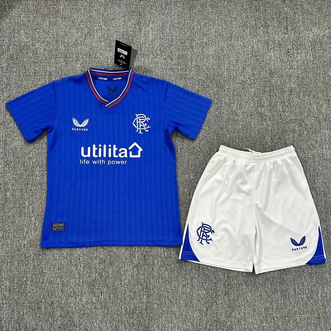 23-24 Rangers Home Kids Soccer Jerseys Yupoo