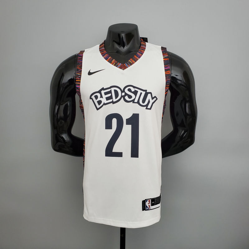 brooklyn#21 Brooklyn Nets City version White NBA jersey Size S-XXL