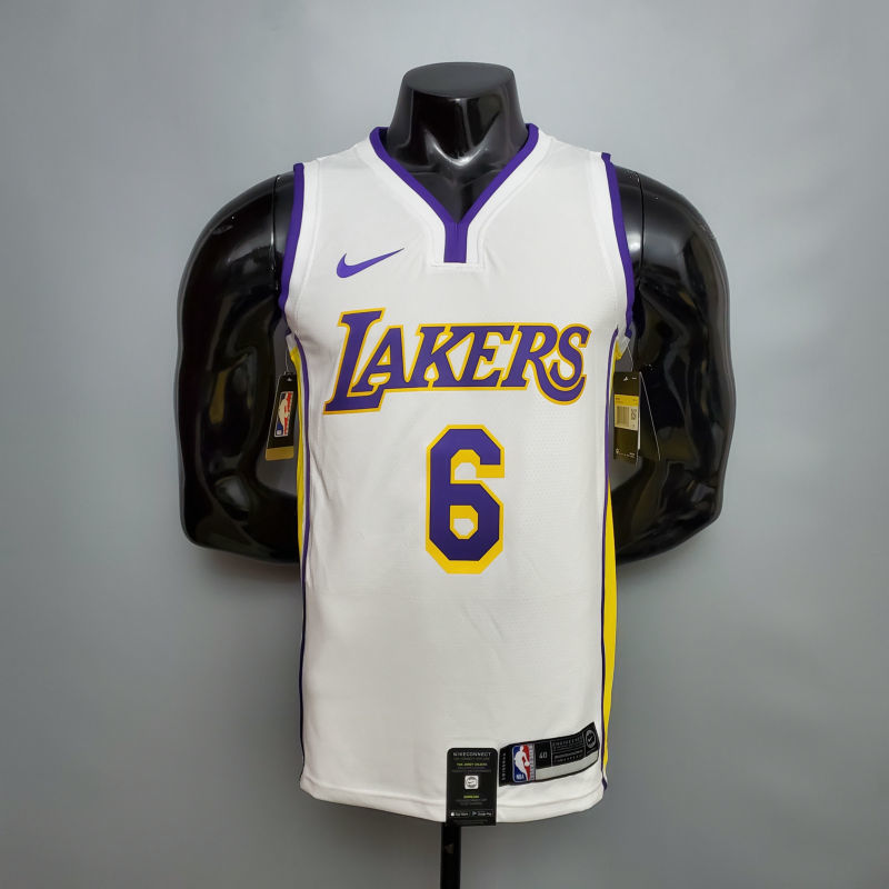 James #6 Lakers white NBA jersey Size XS-XXL