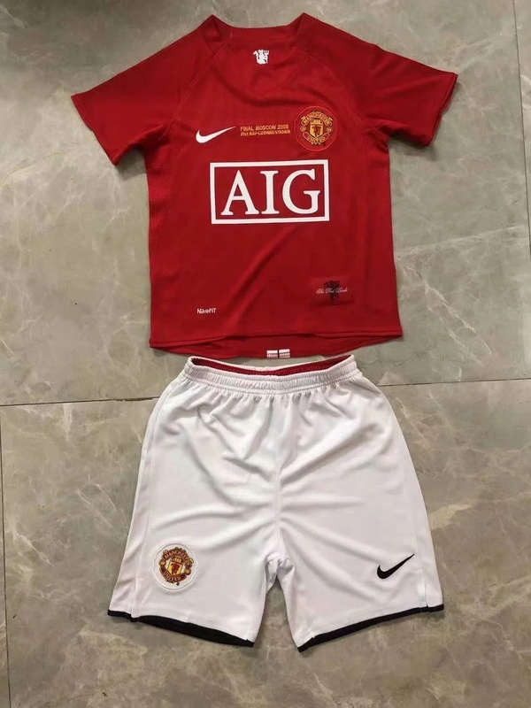 07-08 M-anchester U-nited Home Retro Kids Soccer Jerseys Yupoo
