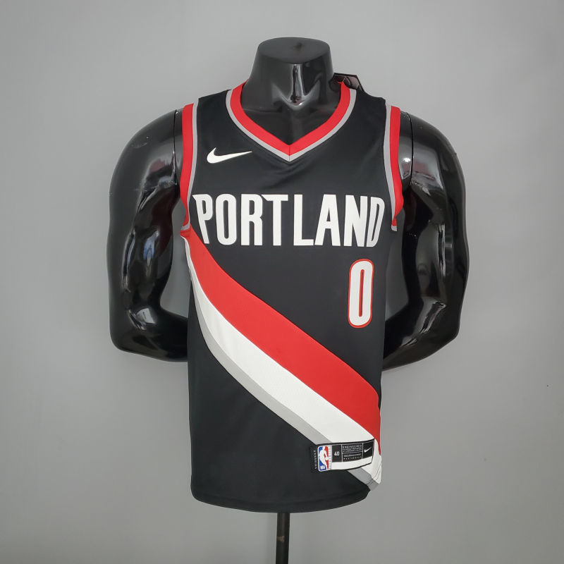 2021 LILLARD#0 Trail Blazers Home black NBA Jersey S-XXL