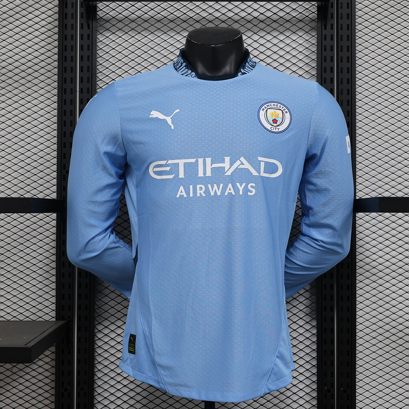 24-25 Manchester City Home Player Long Sleeve Soccer Jerseys Yupoo
