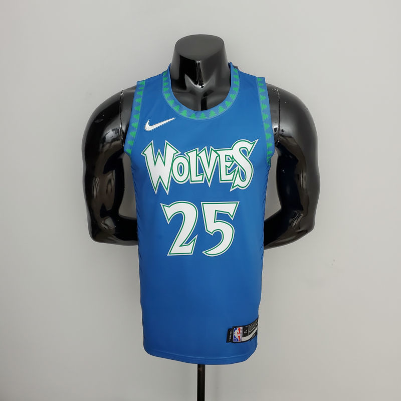 75th Anniversary 2202 Season ROSE#25 Minnesota Timberwolves City Edition Blue NBA Jersey S-XXL