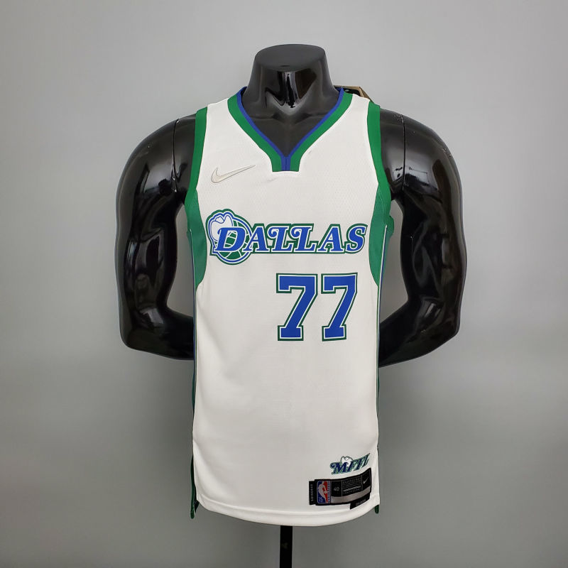 2022 season DONCIC#77 Lone Ranger City Edition White and Green NBA Jersey S-XXL