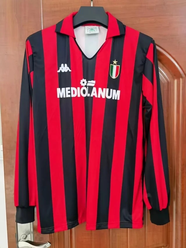 1988-89 AC Milan Home Retro Long Sleeve Soccer Jerseys Yupoo