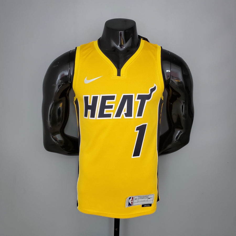 2021 BOSH#1 Heat Bonus Edition Yellow NBA Jersey S-XXL