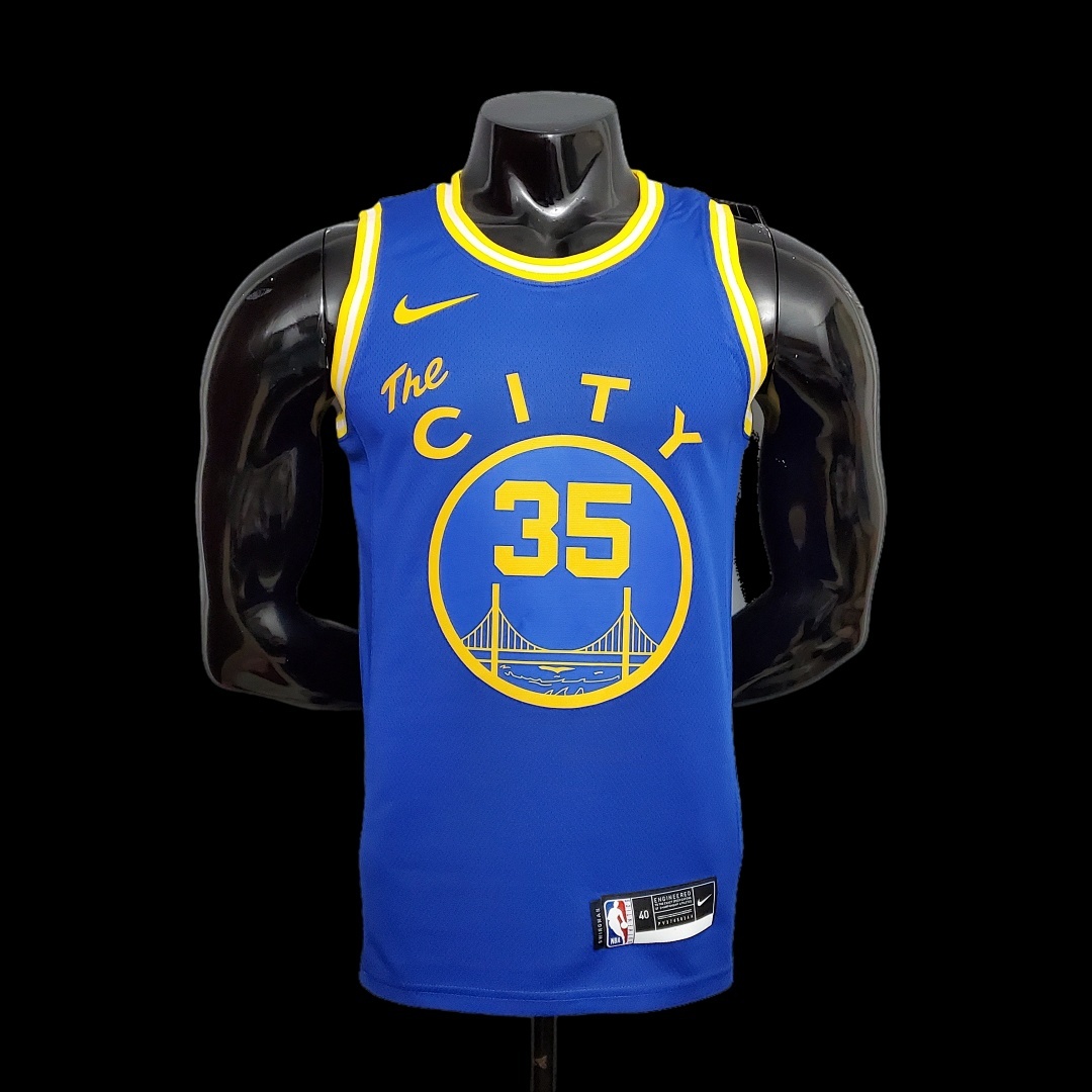 Tram version DURANT#35 Golden State Warriors blue NBA jersey S-XXL