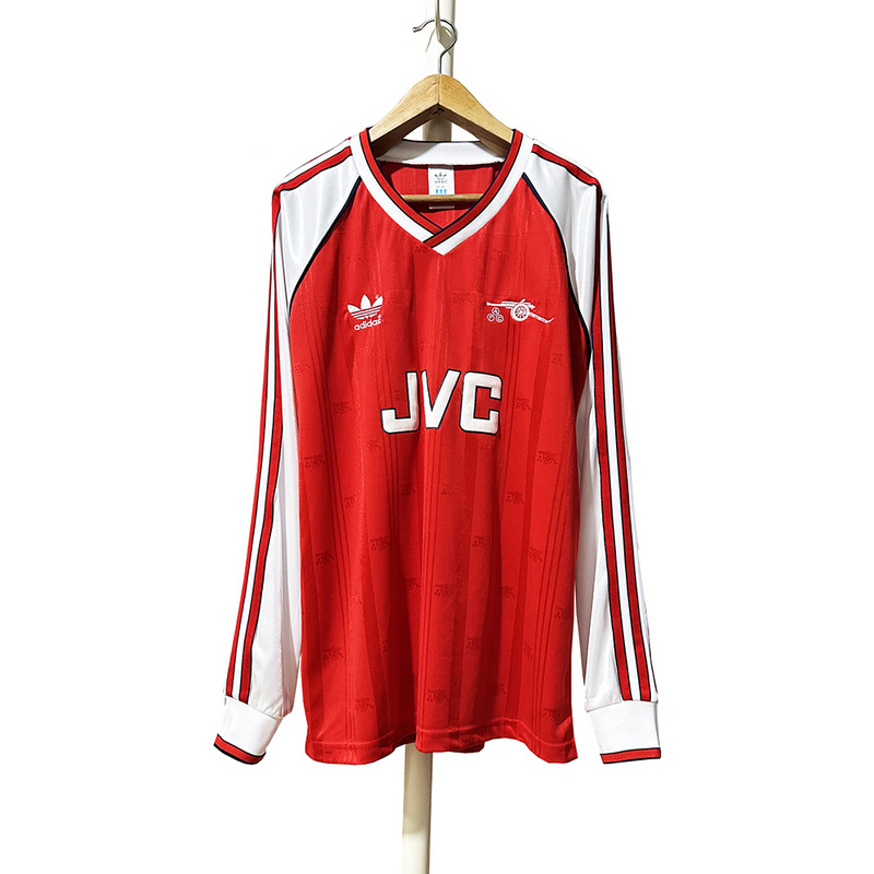 1988-91 Arsenal Home Retro Long Sleeve Soccer Jerseys Yupoo