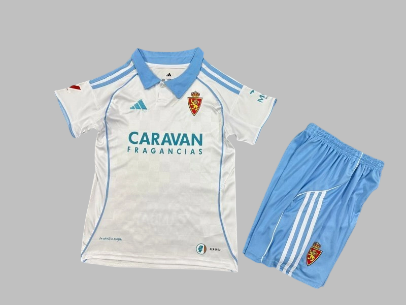 25-26 Zaragoza Home Kids Cheap Soccer Jerseys Yupoo