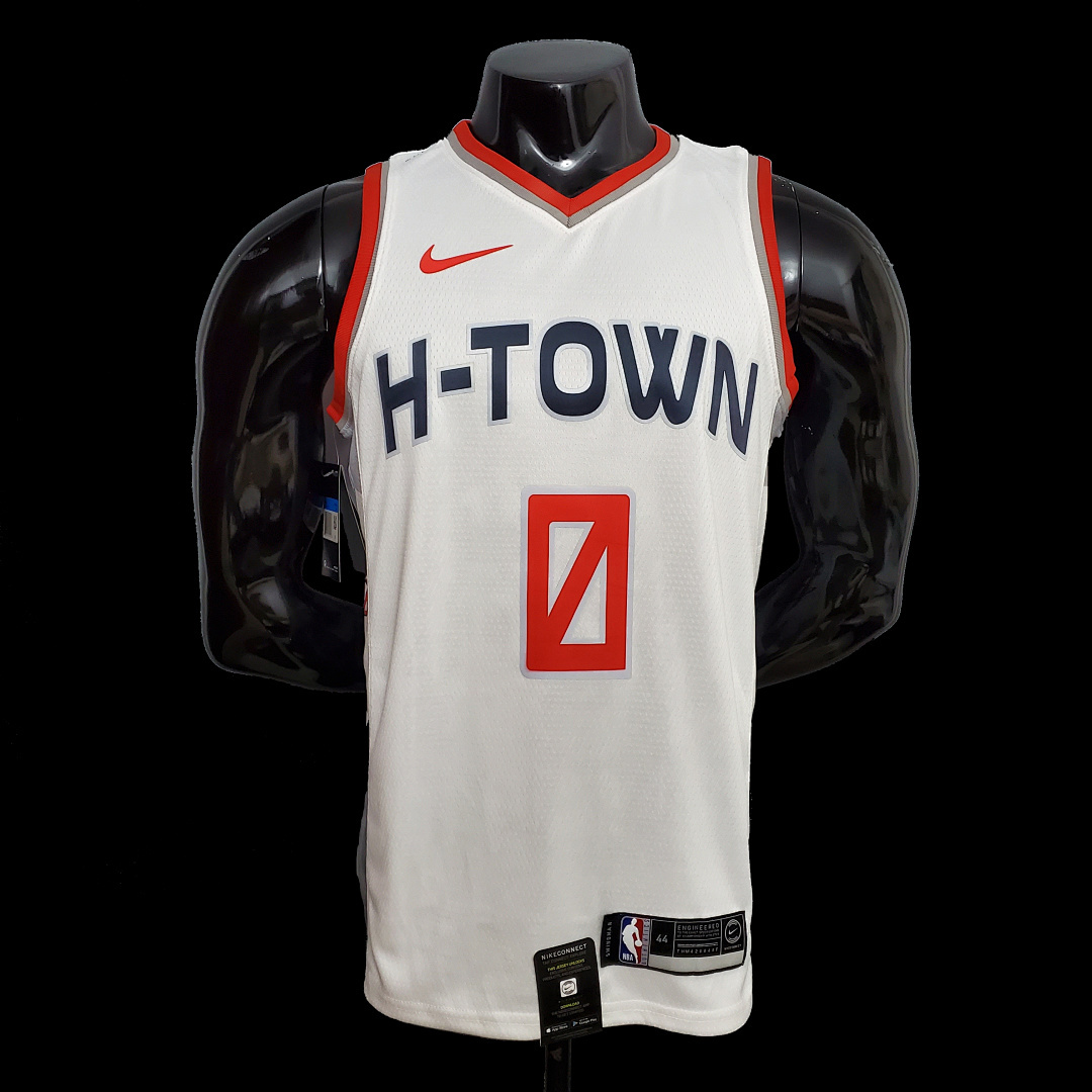 WESTBROOK#0 Rockets City Edition White NBA jersey SizeXS-XXL Nike connect recogniti