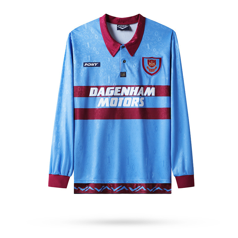 1995-97 West Ham United Away Retro Long Sleeve Soccer Jerseys Yupoo