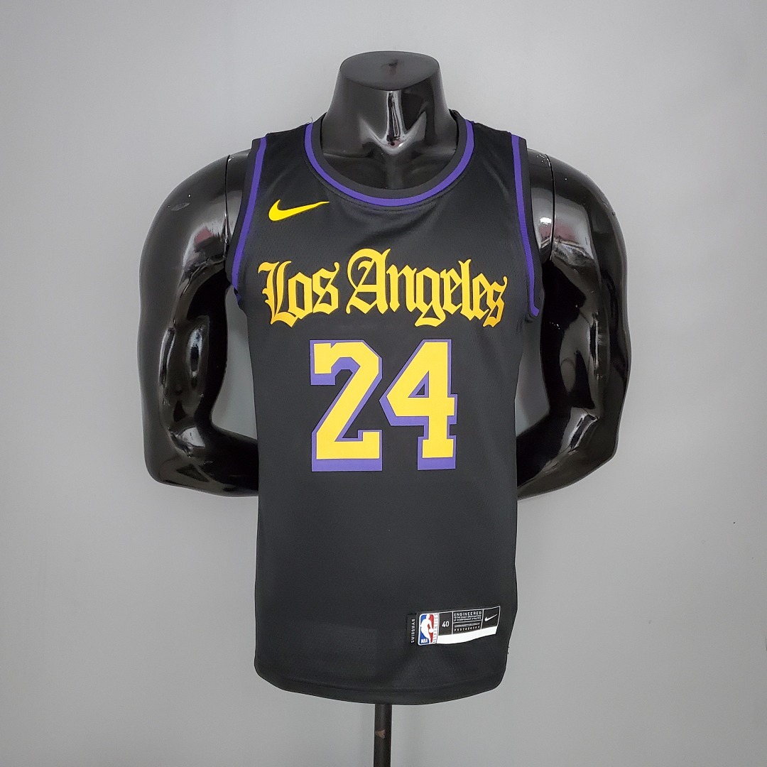 2021 Bryant#24 Los Angeles Lakers Black Latin Black NBA Jersey S-XXL