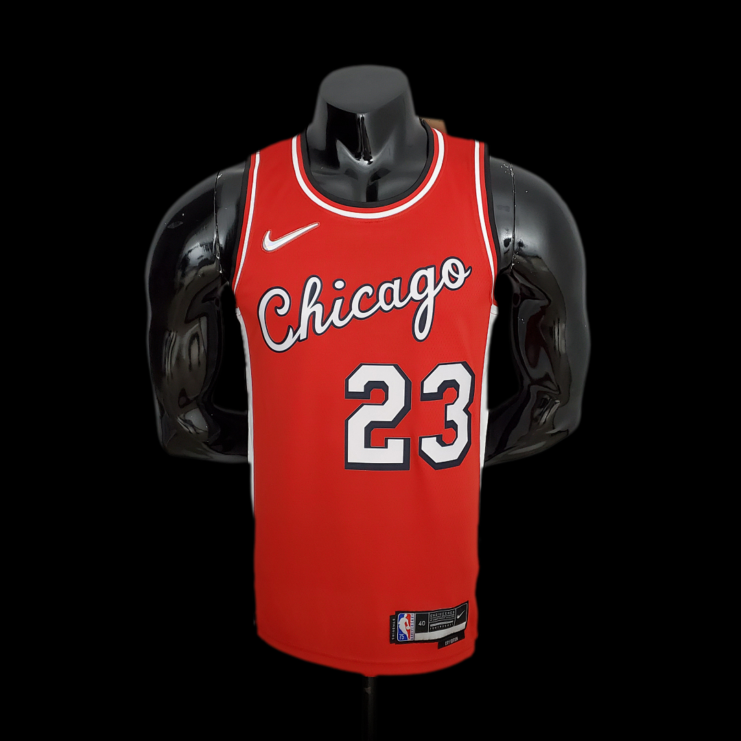 75th Anniversary 2022 Season Chicago Bulls JDRDAN#23 City Edition Red NBA Jersey S-XXL