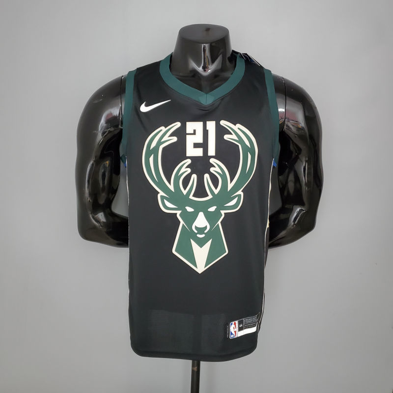 HOLIDOAY#21 Bucks Black NBA jersey Size S-XXL