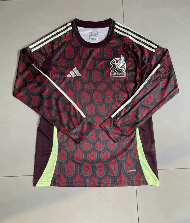 2024 Mexico Home Long Sleeve Soccer Jerseys Yupoo